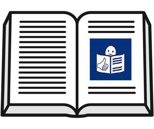 Ein Buch mit dem Logo für Leichte Sprache