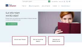 Startseite REHADAT-Literatur: eine junge Frau liest ein Buch